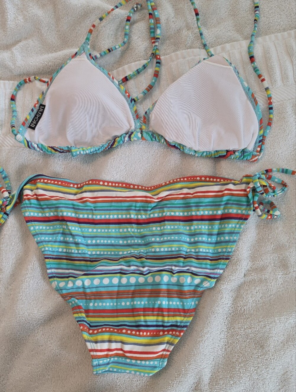 Primark In London. Colorful Striped String Bikini - Aqua Multi - Picture 2 of 2